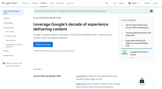 Google Cloud CDN website